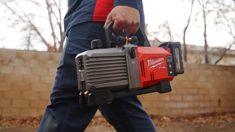 Milwaukee tool carried by person