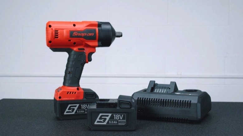 Snap-on tool on black surface