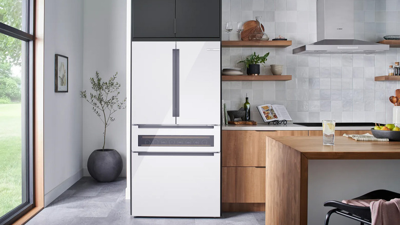 A kitchen with a Bosch refrigerator