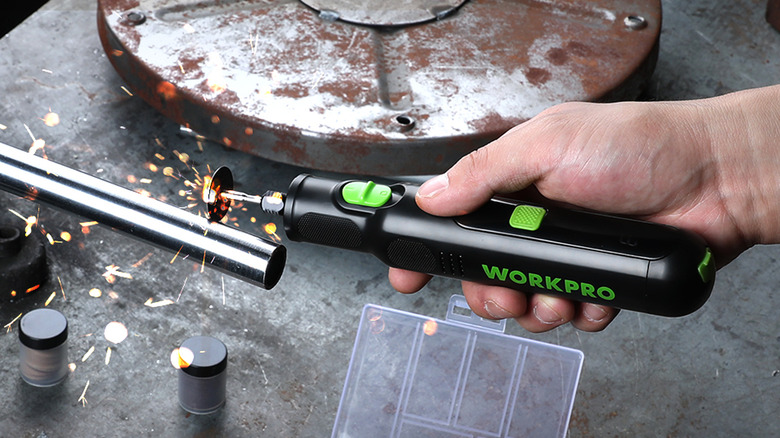 WORKPRO Cordless Rotary Tool in use