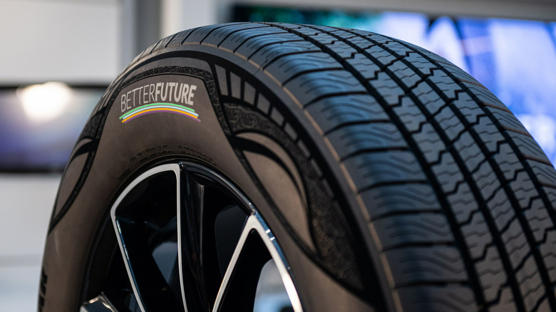 Closeup of Better Future Goodyear tire