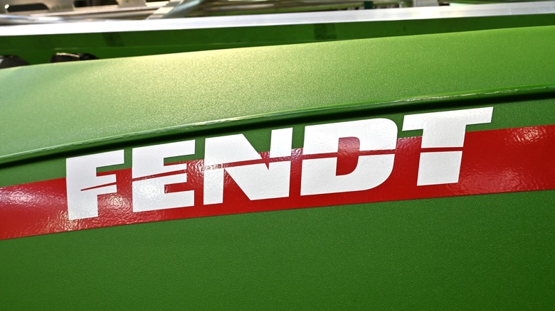 The Fendt company logo on a tractor