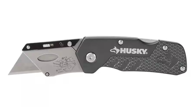 Husky Compact Folding Lock Back Utility Knife