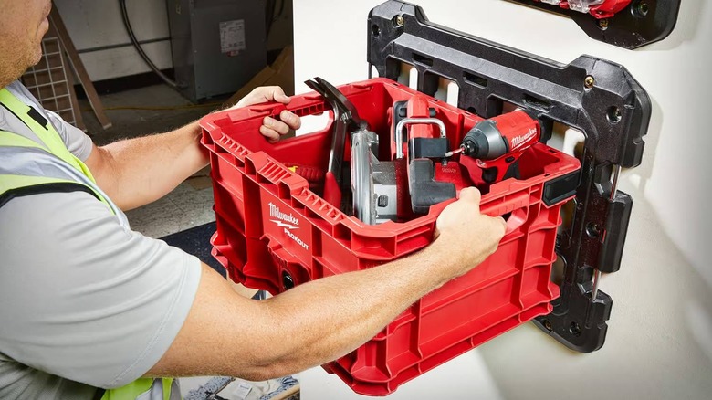 The Packout Crate being placed on a wall rest