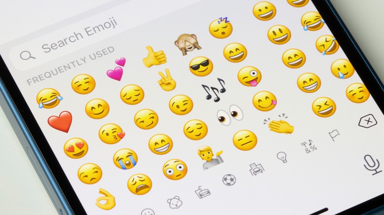 Emoji keyboard on an Apple iPhone
