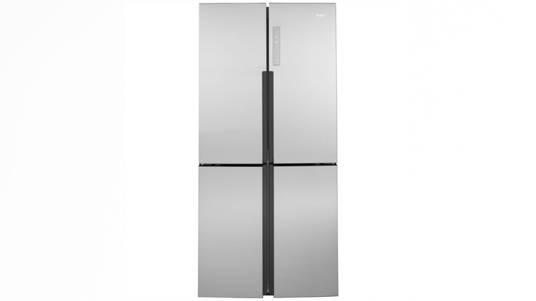 A Haier-brand quad door refrigerator