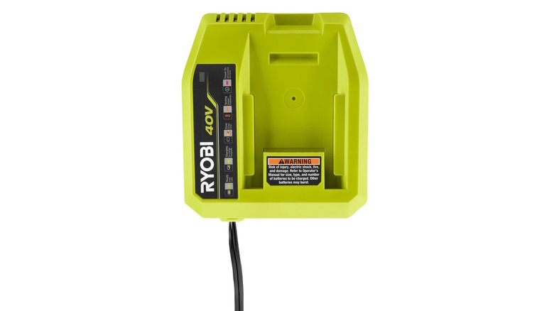 The Ryobi 40V Fast Charger on a white background