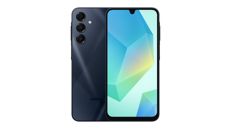 Samsung Galaxy A16 smartphone on display