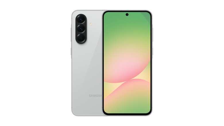 Samsung Galaxy A56 smartphone on display