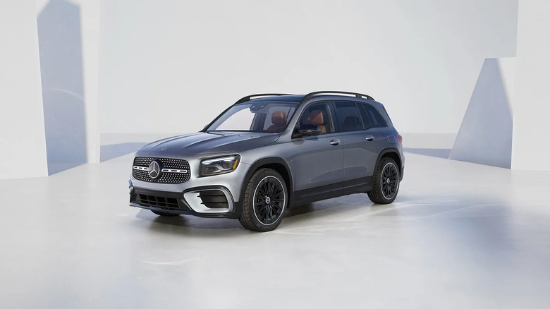 A silver Mercedes-Benz GLB parked