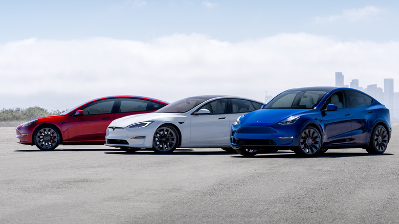 Tesla Model 3, Model S, and Model Y
