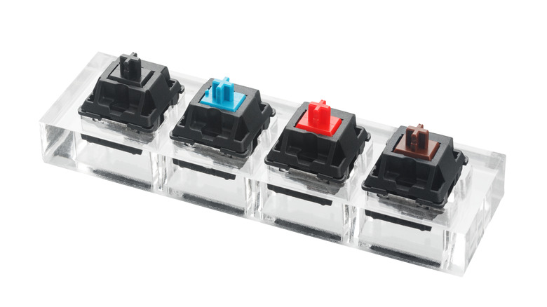 Four mechanical switches in a row
