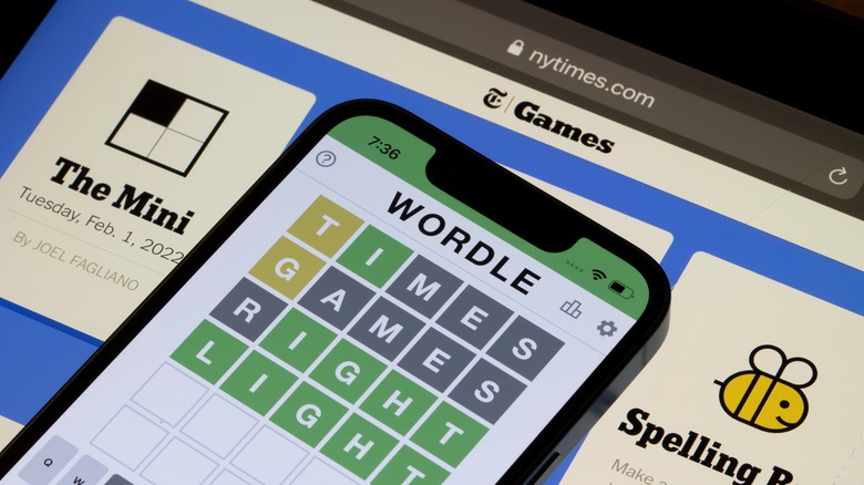 Wordle puzzle on a smartphone