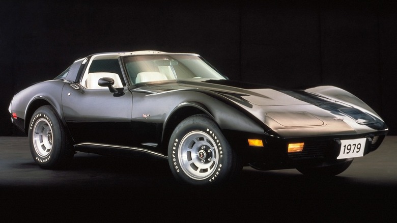 Black 1979 Chevrolet Corvette showroom display