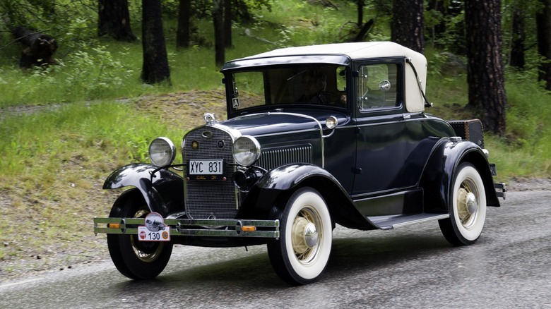 Ford Model A driving on street