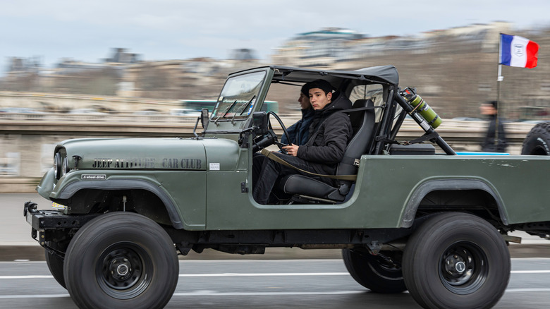 Jeep CJ8 Scrambler on road