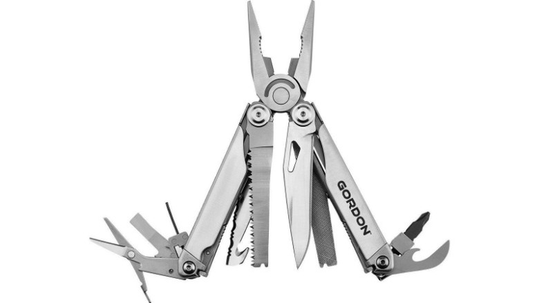 fully open Gordon Multi-Tool on white background