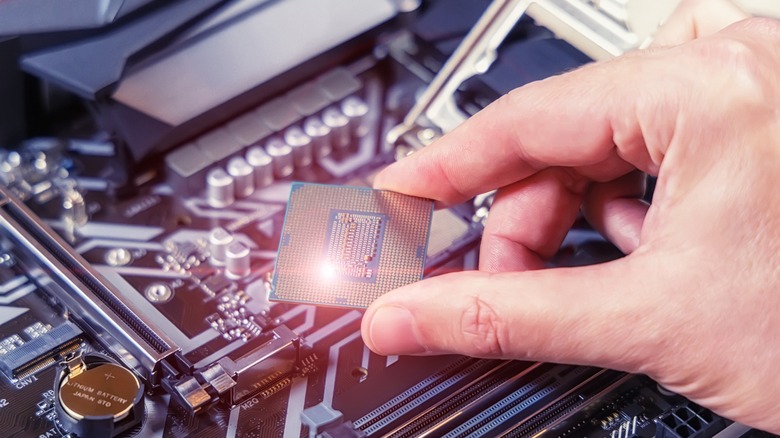 Person holding a CPU