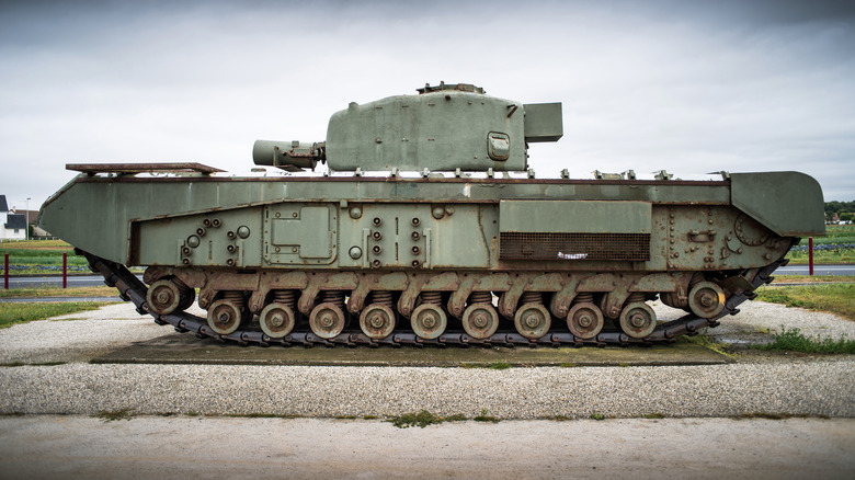 Churchill tank on display