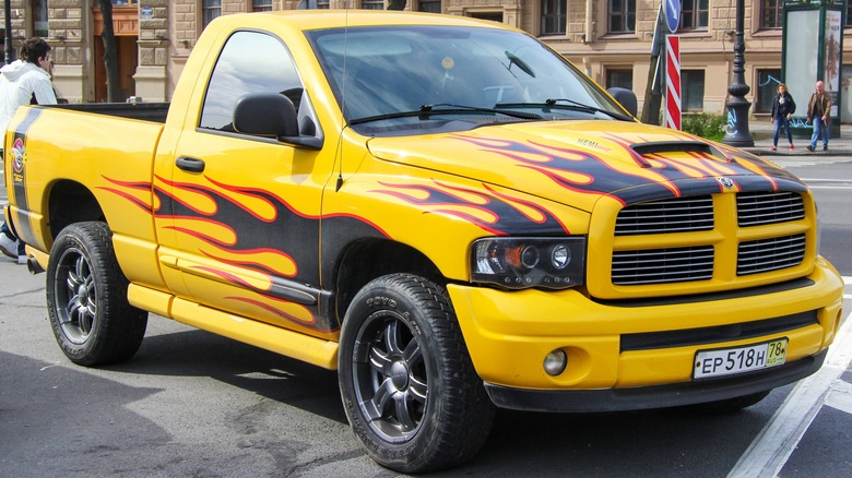 Yellow Rumble Bee with black flames