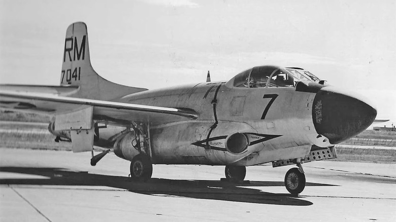 black and white image of a Douglas F3D Skyknight