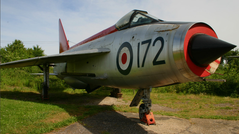 English Electric Lightning jet on grass