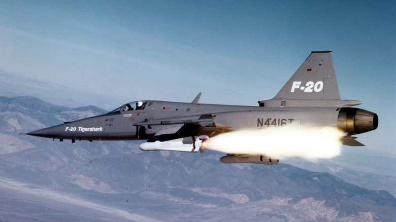 USAF Northrop F-20 Tigershark aircraft plane in flight
