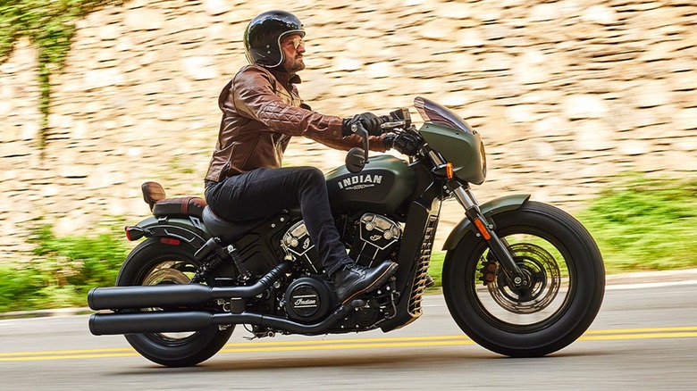 Indian Scout Bobber riding