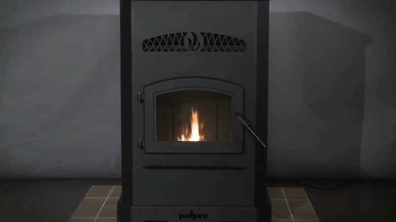 Forge & Flame pellet stove in room