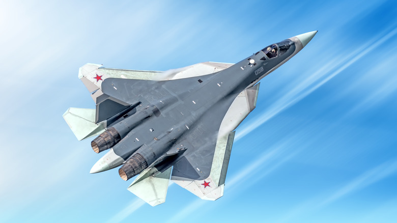 Sukhoi Su-57 in flight