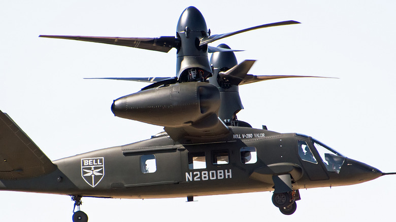 V-280 Valor hovering with props up