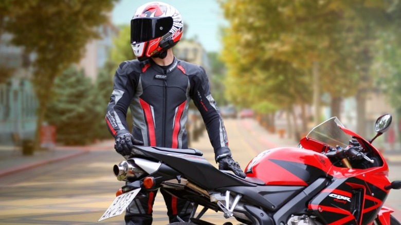 motorcycle racer in gear