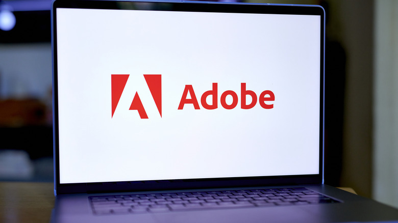 Adobe's logo on Laptop screen