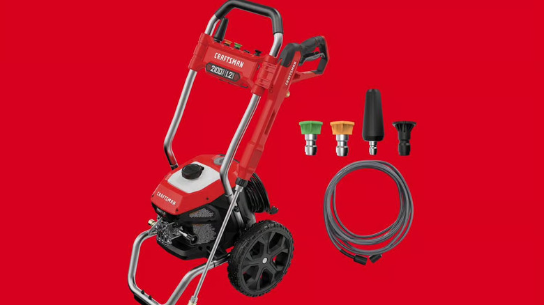 A Craftsman pressure washer with accessories