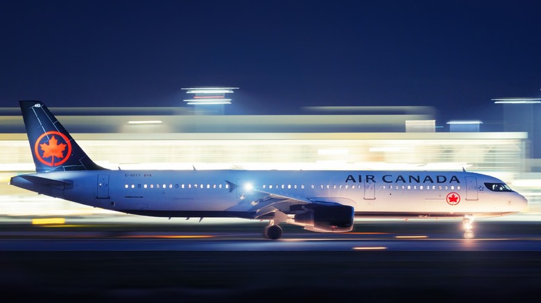 Air Canada A220 on runway