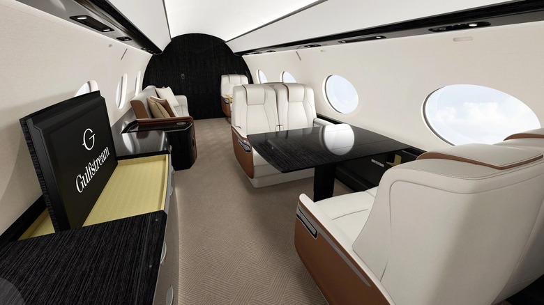 The cabin of the Gulfstream G800
