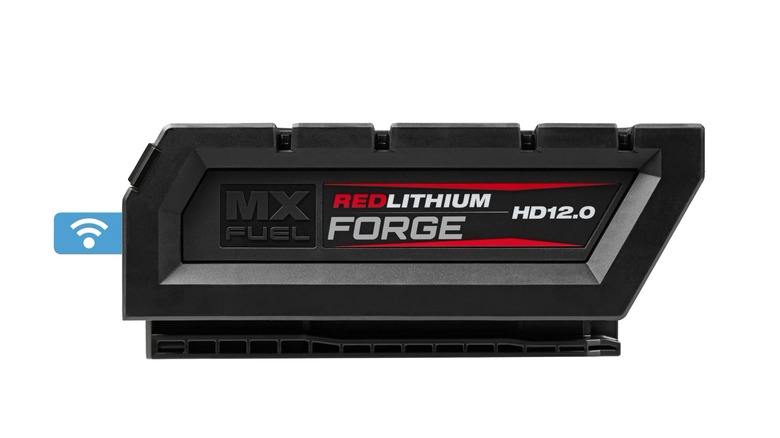Milwaukee MX Fuel battery on white background