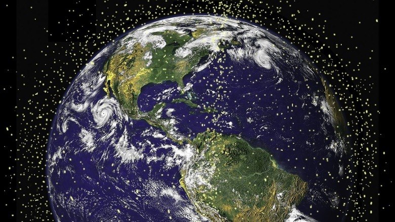 Space junk around the Earth
