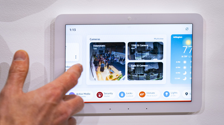 Amazon Echo Hub demonstration touch screen smart home