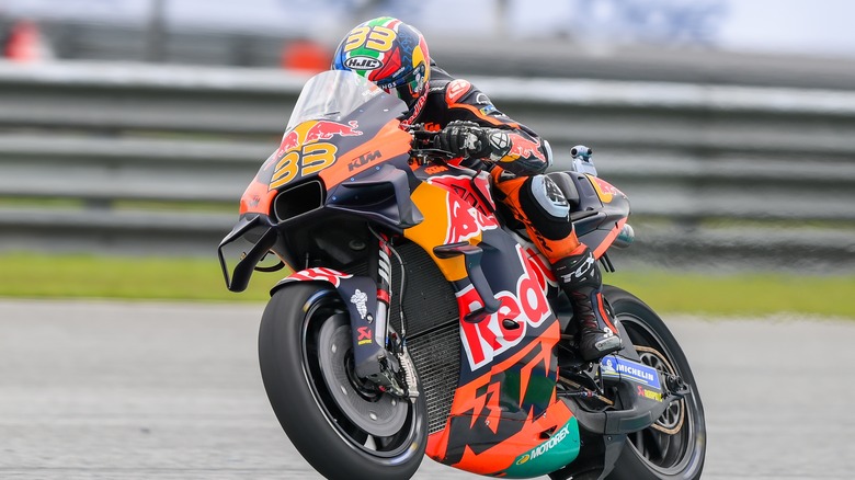 Racer riding KTM motorcycle