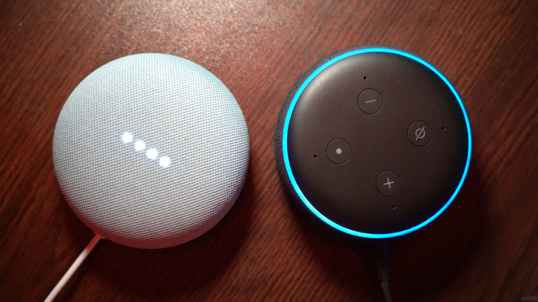 Google Home Mini and Amazon Echo Dot