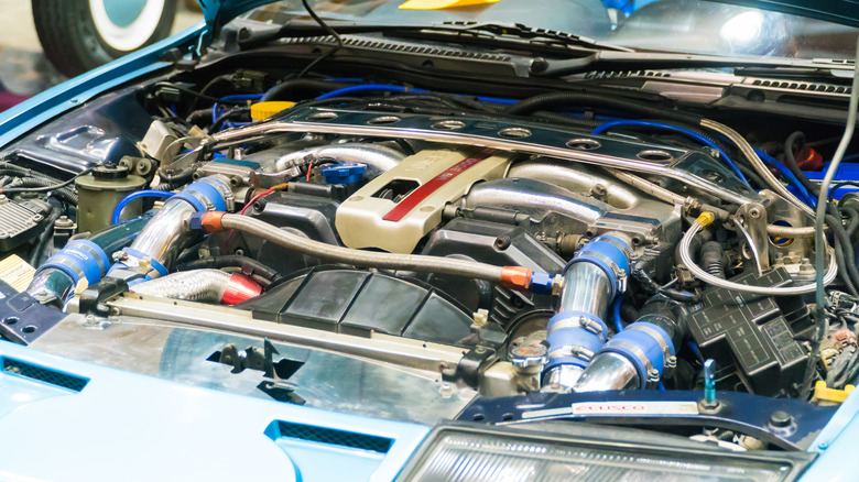 Engine in a modified Nissan 300ZX