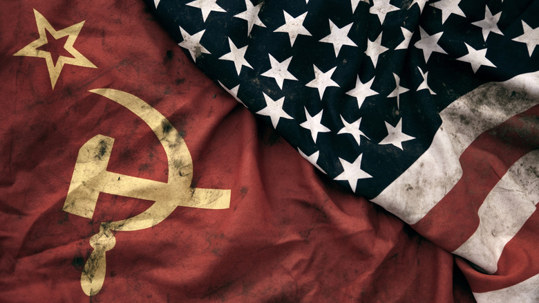 Soviet Union and United States flags