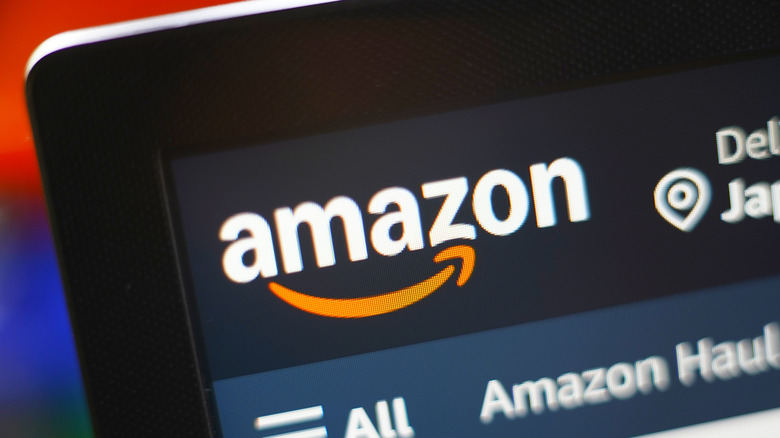 Amazon logo being displayed on a computer screen