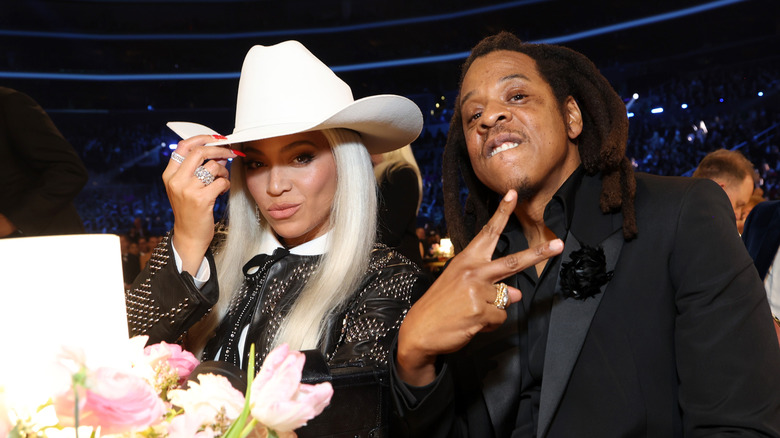 Beyoncé and Jay-Z at the 66th GRAMMY Awards in 2024