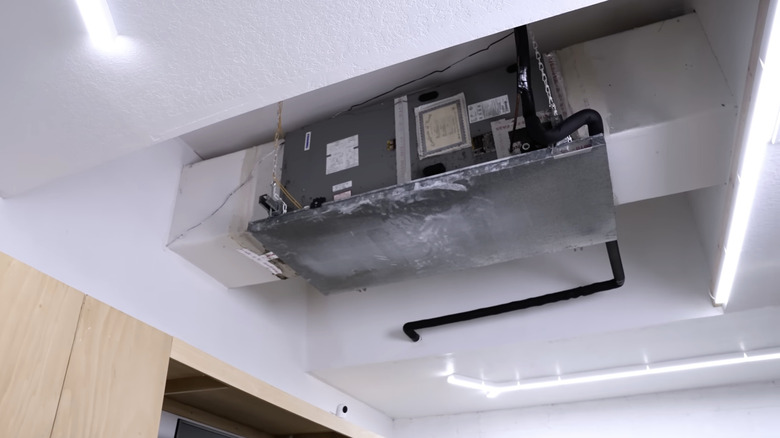 A central AC component installed on the roof