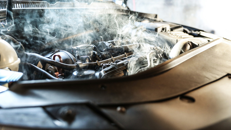 car engine overheating with steam