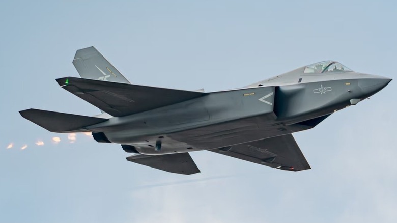 China's J-35 stealth fighter in flight