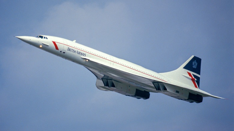 Concord, the world's only practical supersonic airliner, in flight.