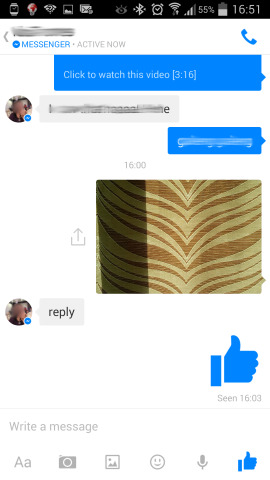 Big thumb up facebook chat